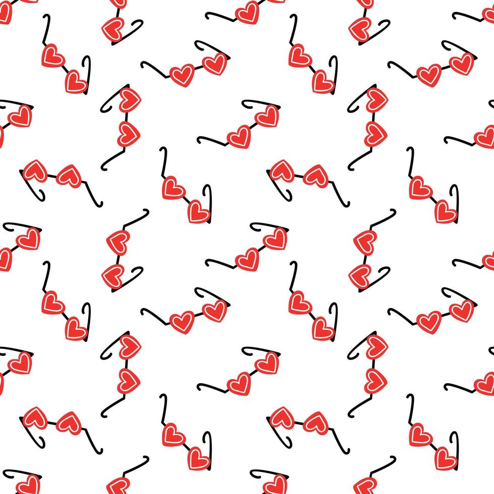 Seamless background with heart-shaped glasses vector