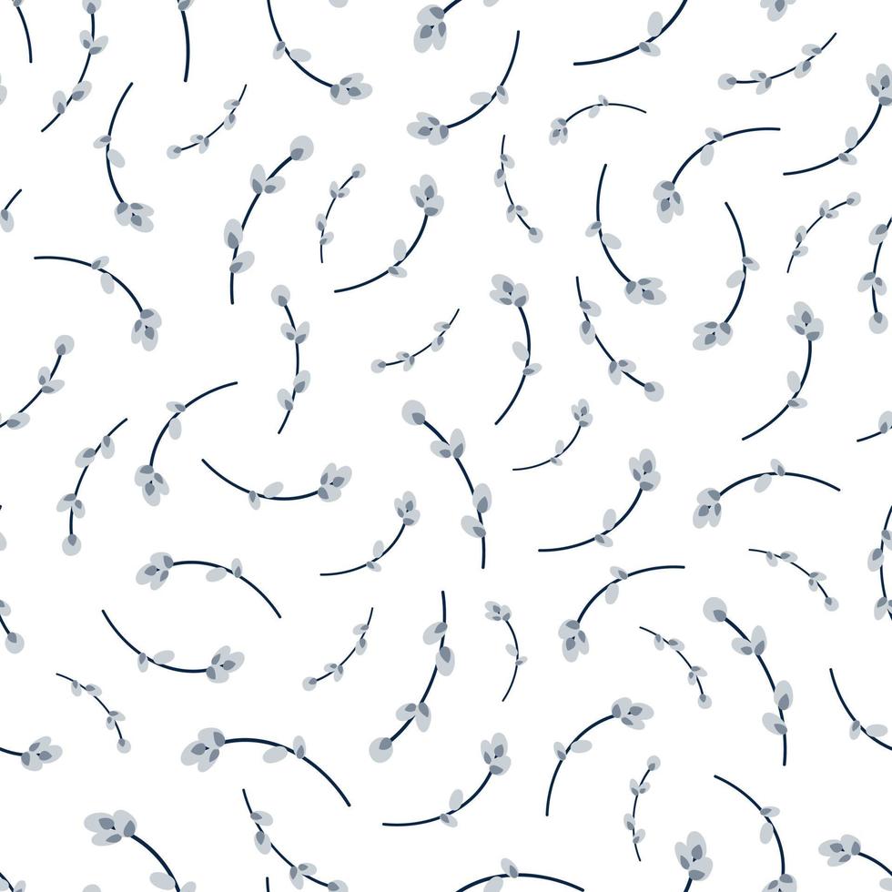 Willow twig seamless background. Easter pattern. Vector illustration