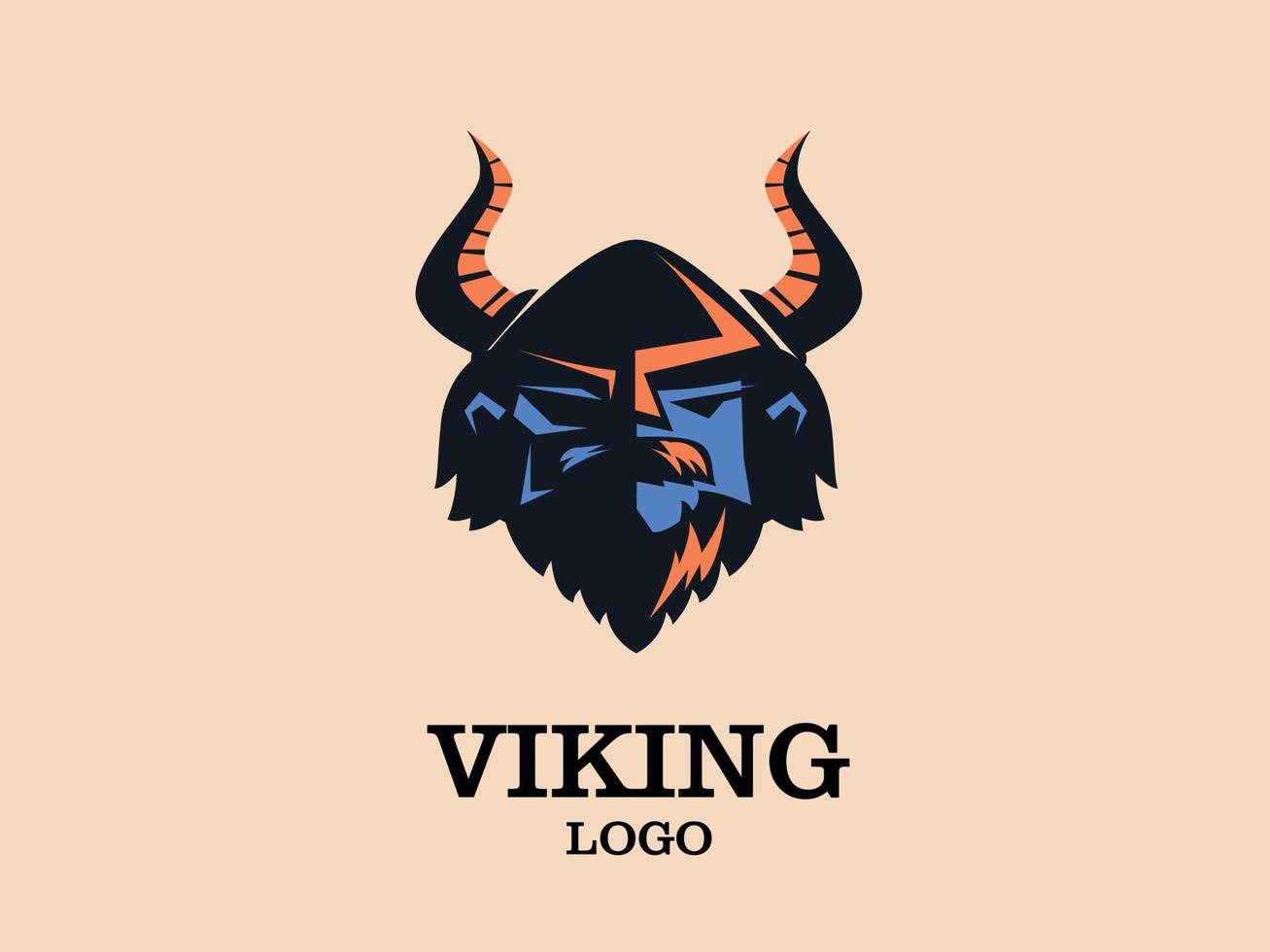 logotipo de la cabeza vikinga vector