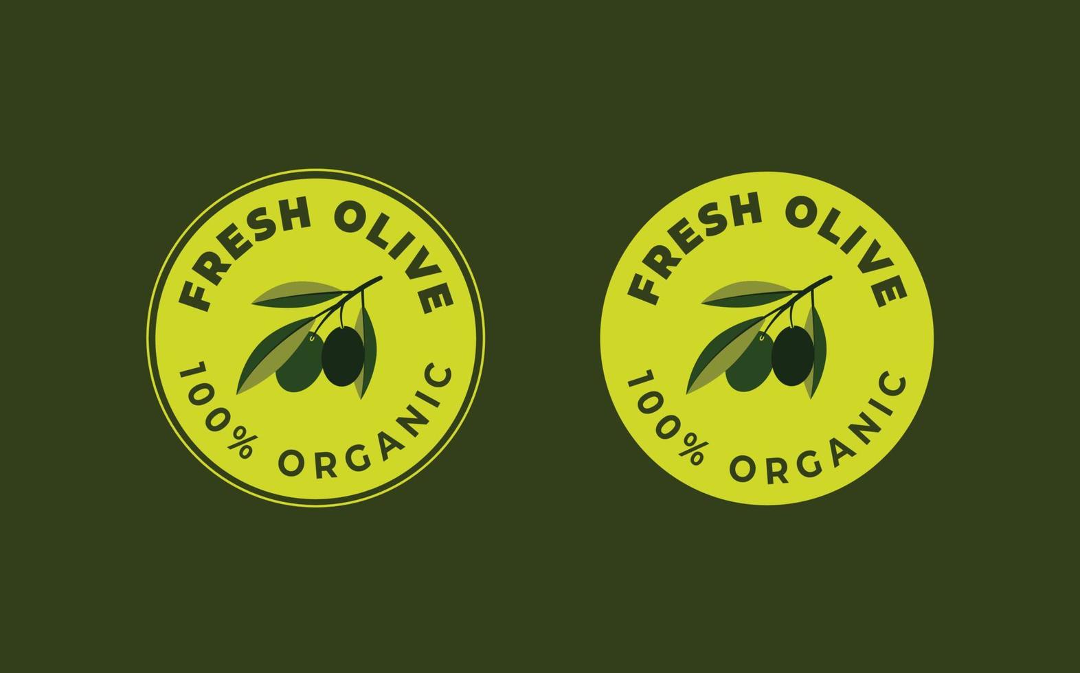 Olive stamp labels. Olive stamp badge label design set. Element for design, advertising, packaging of olive products vector