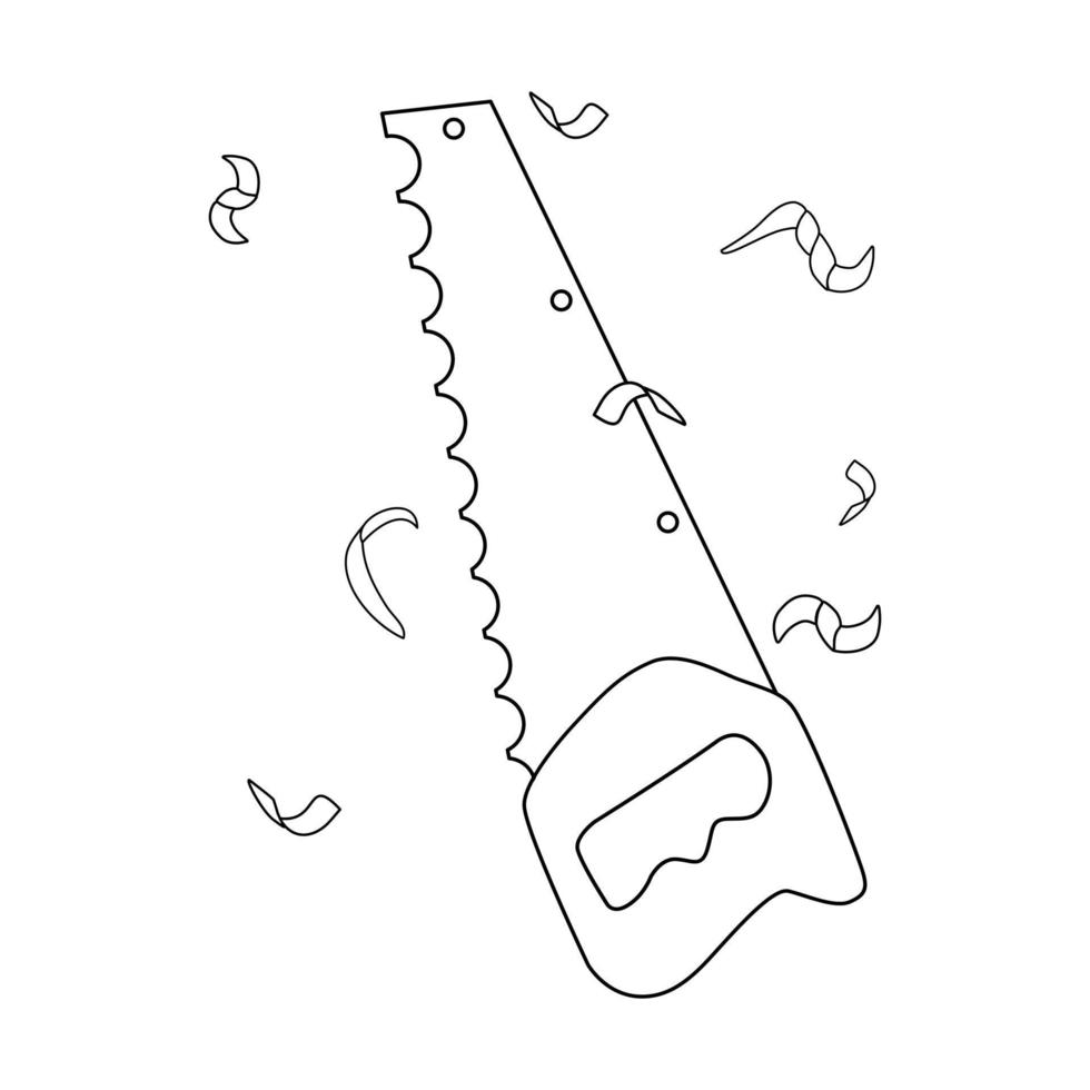 icono de sierra de mano vectorial sobre fondo blanco aislado en el esquema de estilo. símbolo de aserradero y madera. carpintero. vector
