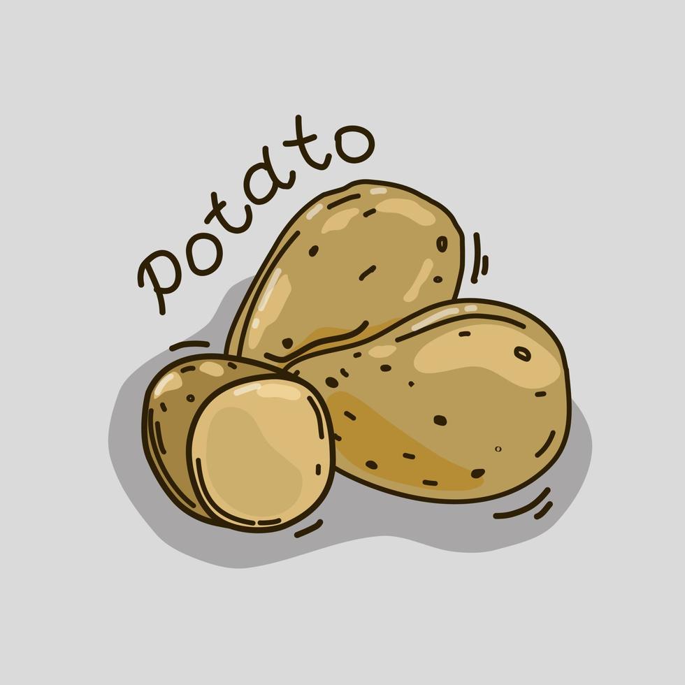 ilustración vectorial con patatas. el concepto de cosecha. los objetos están aislados. vector