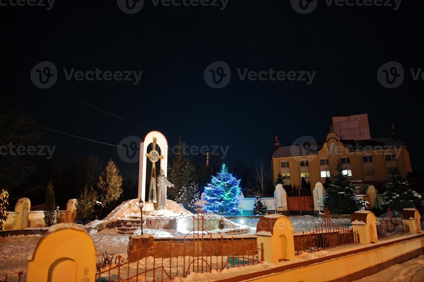 Church of st Petr on frozen evening photo