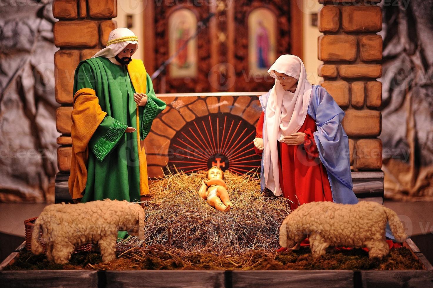 conjuntos de pesebre de navidad foto