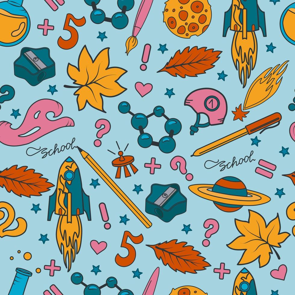 Back to school. Vector seamless pattern.