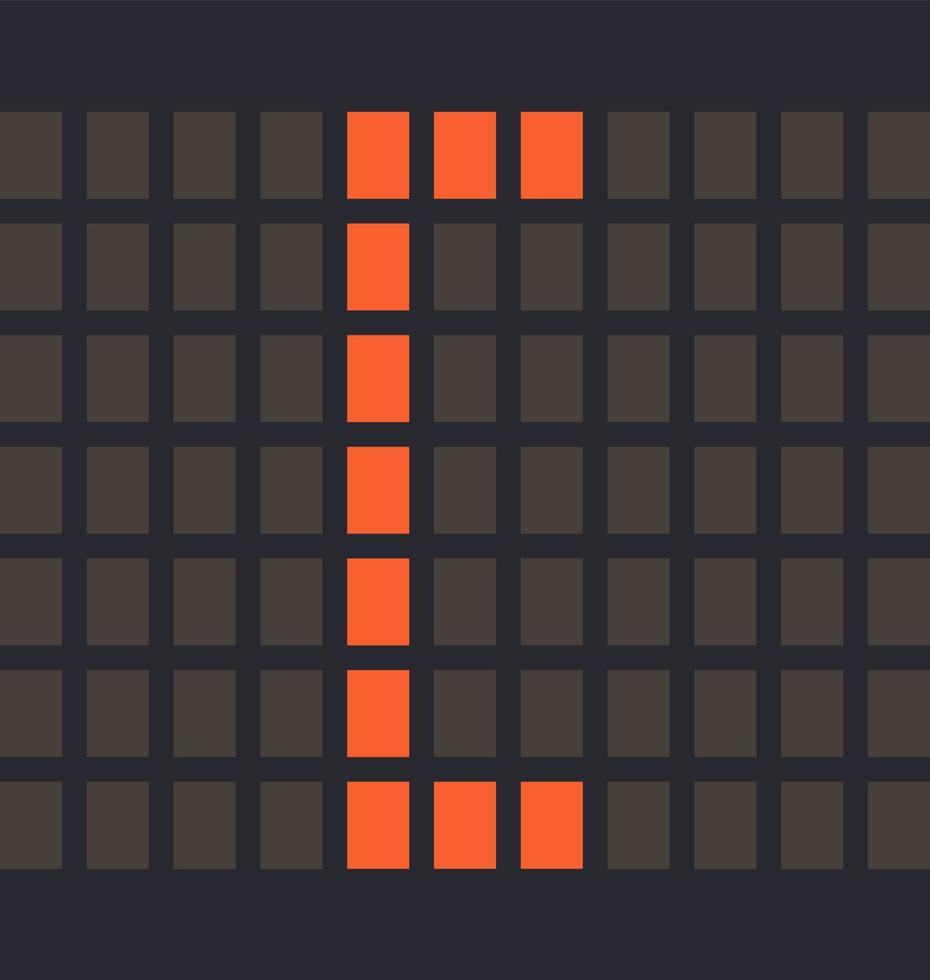 Letter Symbol Square Bracket Left Led orange color and a dark background, Vector illustration