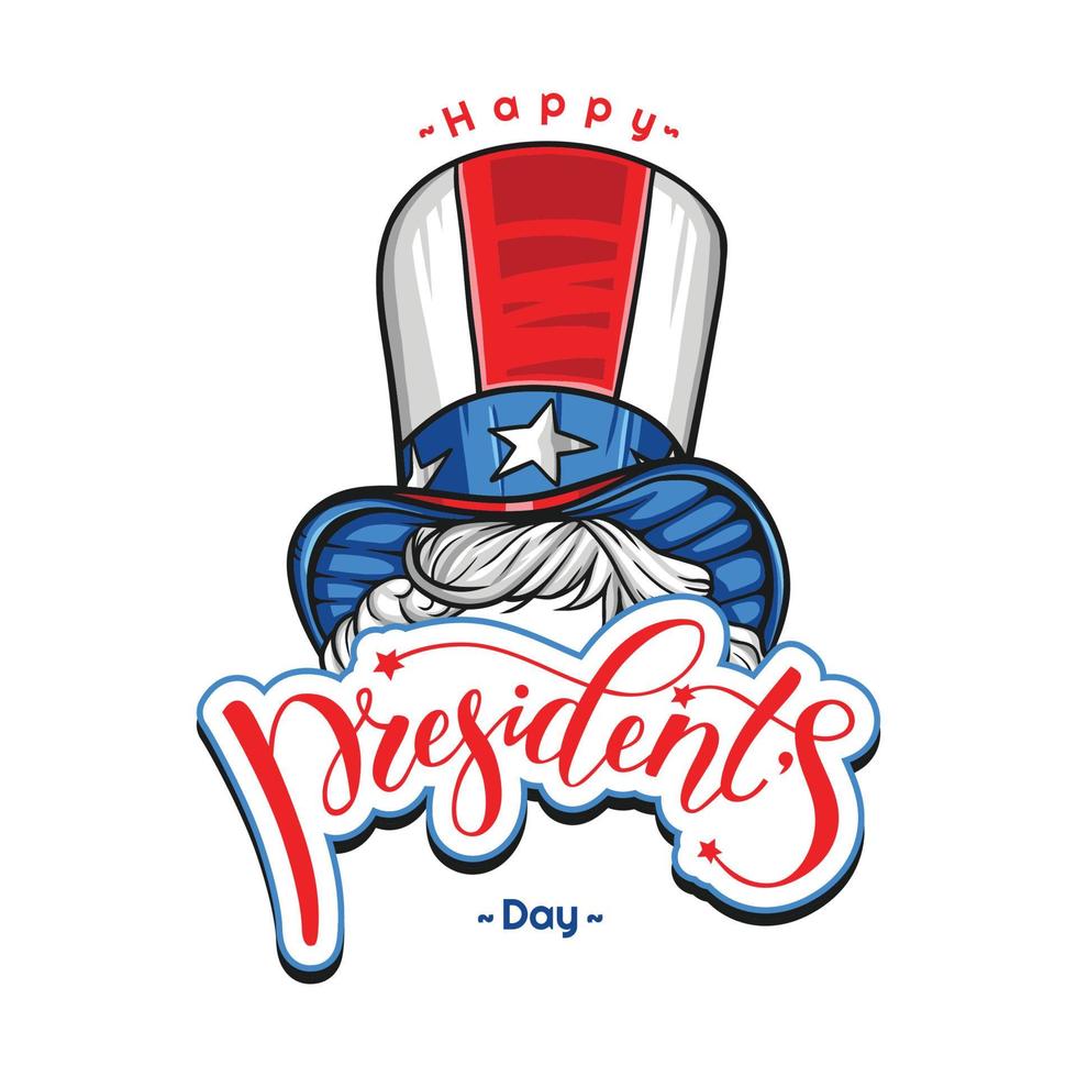 feliz dia de los presidentes. tipografía vectorial, diseño de texto o logotipo. usable para pancartas de venta, tarjetas de felicitación, regalos, etc. vector