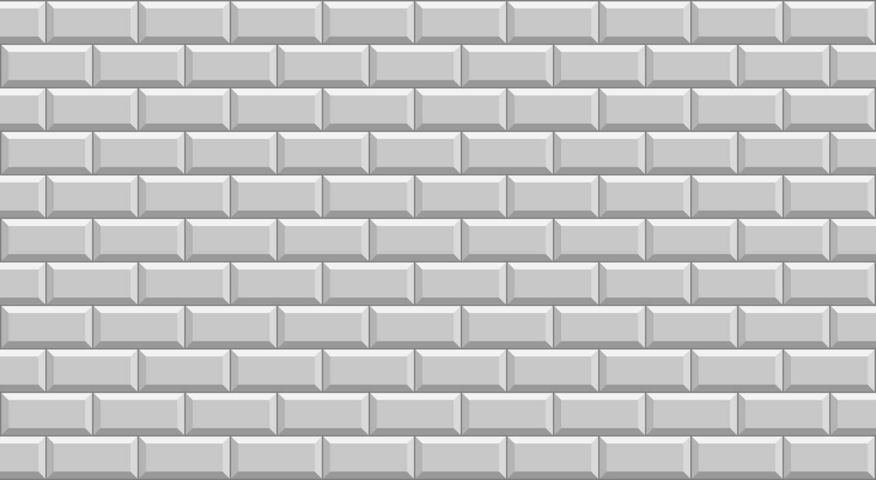 Subway tile background. Grey brick wall pattern for kitchen and bathroom. Vector illustration.