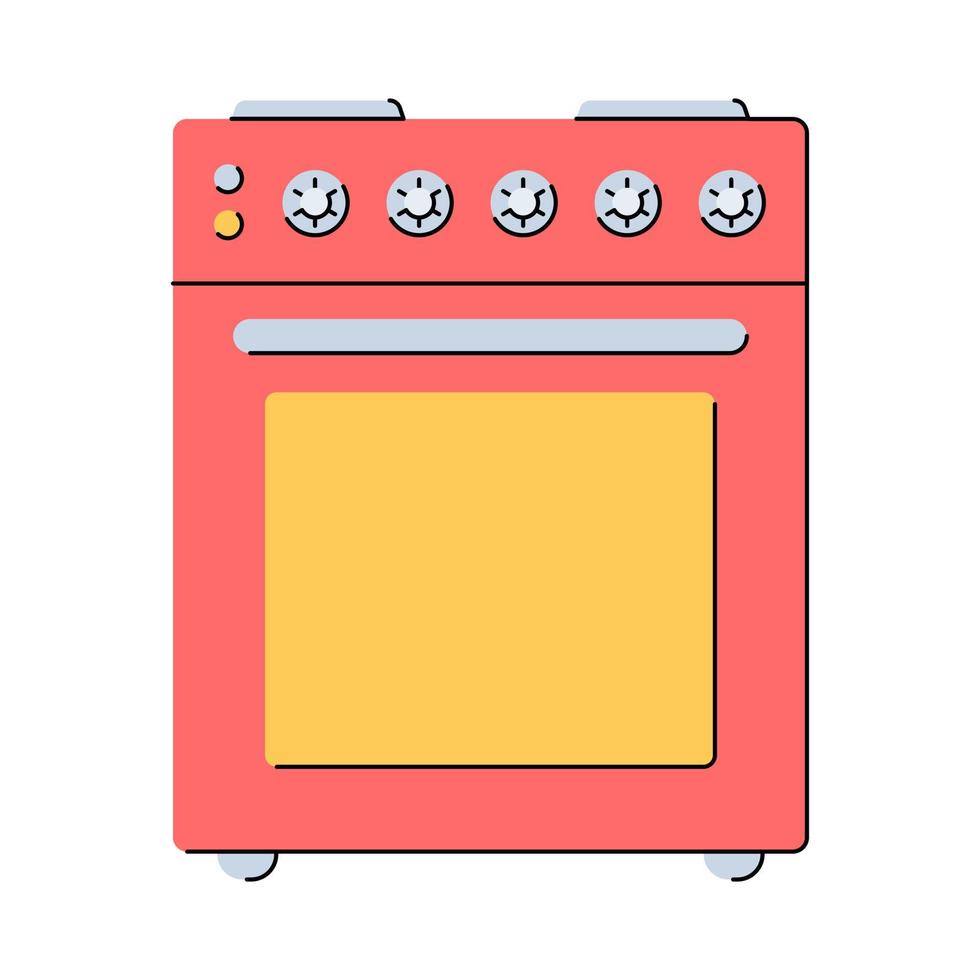 Electric stove. Kitchen appliances. Flat style. Isolated vector illustration on white background.