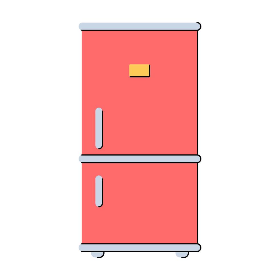 nevera y congelador. refrigerador. electrodomésticos de cocina. almacenar alimentos a cierta temperatura. estilo plano ilustración vectorial aislada sobre fondo blanco. vector