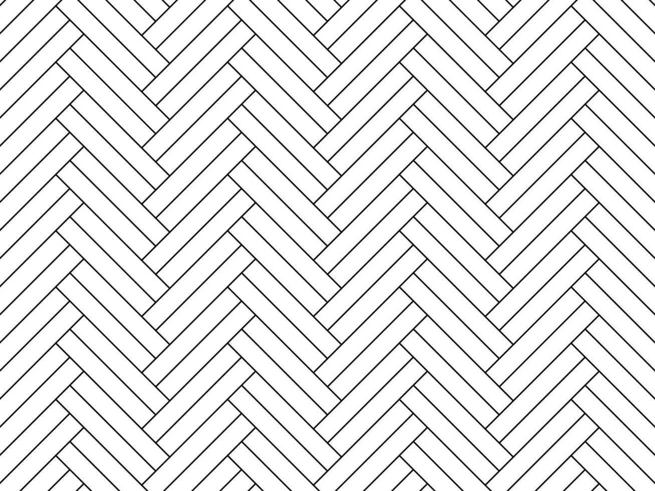 Herringbone floor. Diagonal texture. Black and white pattern. Vector illustration.