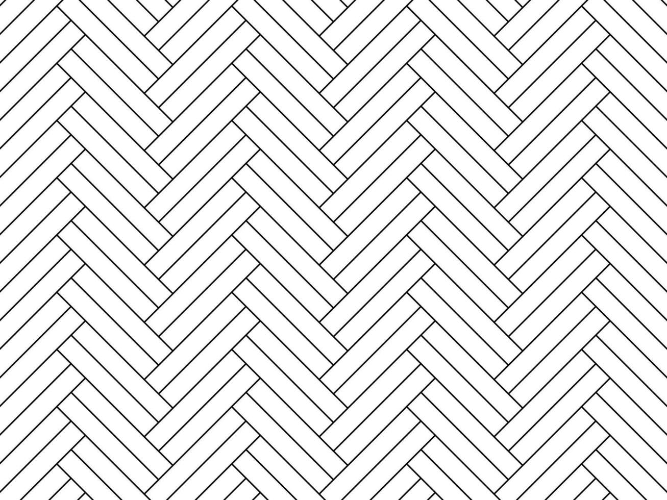 Herringbone floor. Diagonal texture. Black and white pattern. Vector illustration.