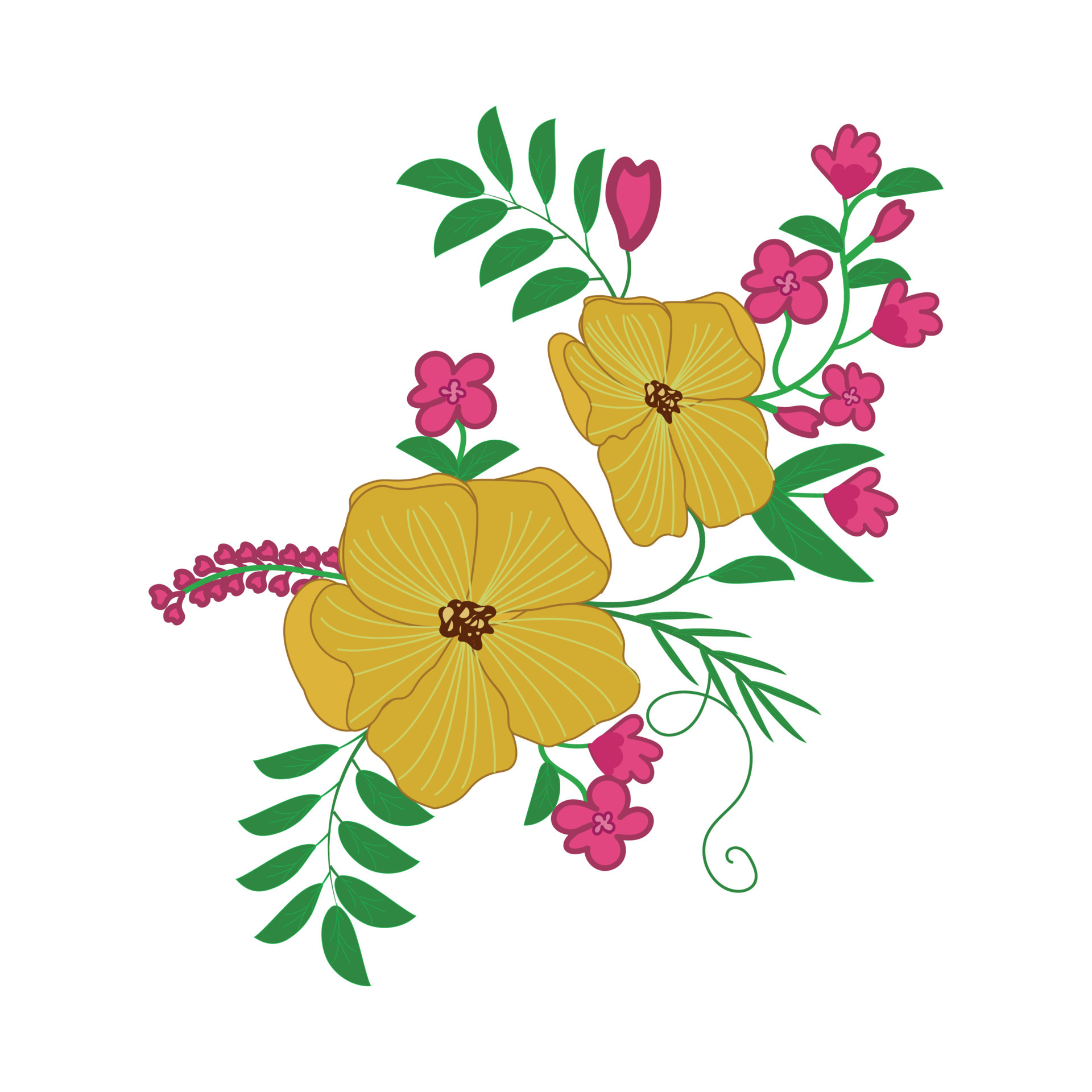 Flowers decorative floral botanical vector illustraion 5851845 Vector ...