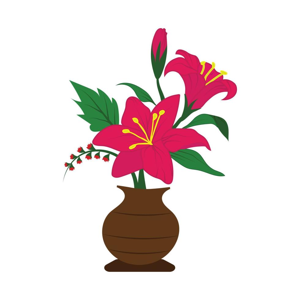Pink Hibiscus flower floral vector in illustration