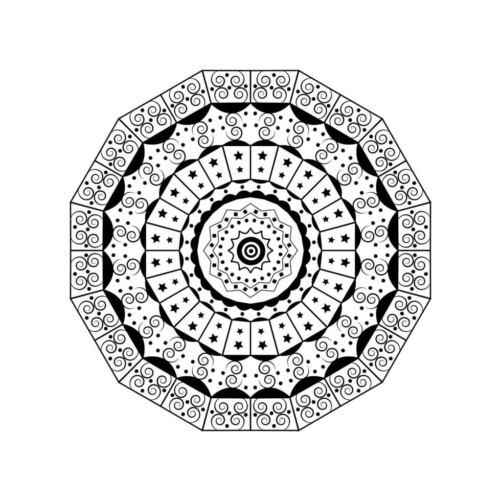 Vector Mandala Pattern, Henna Tattoo Style. Islam, Arabic, Pakistan, Moroccan, Turkish, Indian, Spain motifs. Vector illustration EPS10