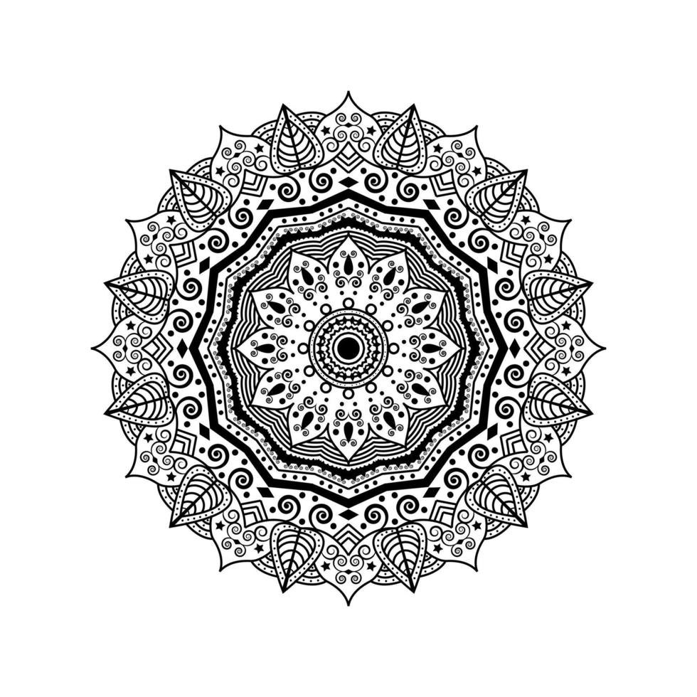 Vector mandala design. Abstract pattern isolated on white background. Illustration for cards, coloring pages in illustration