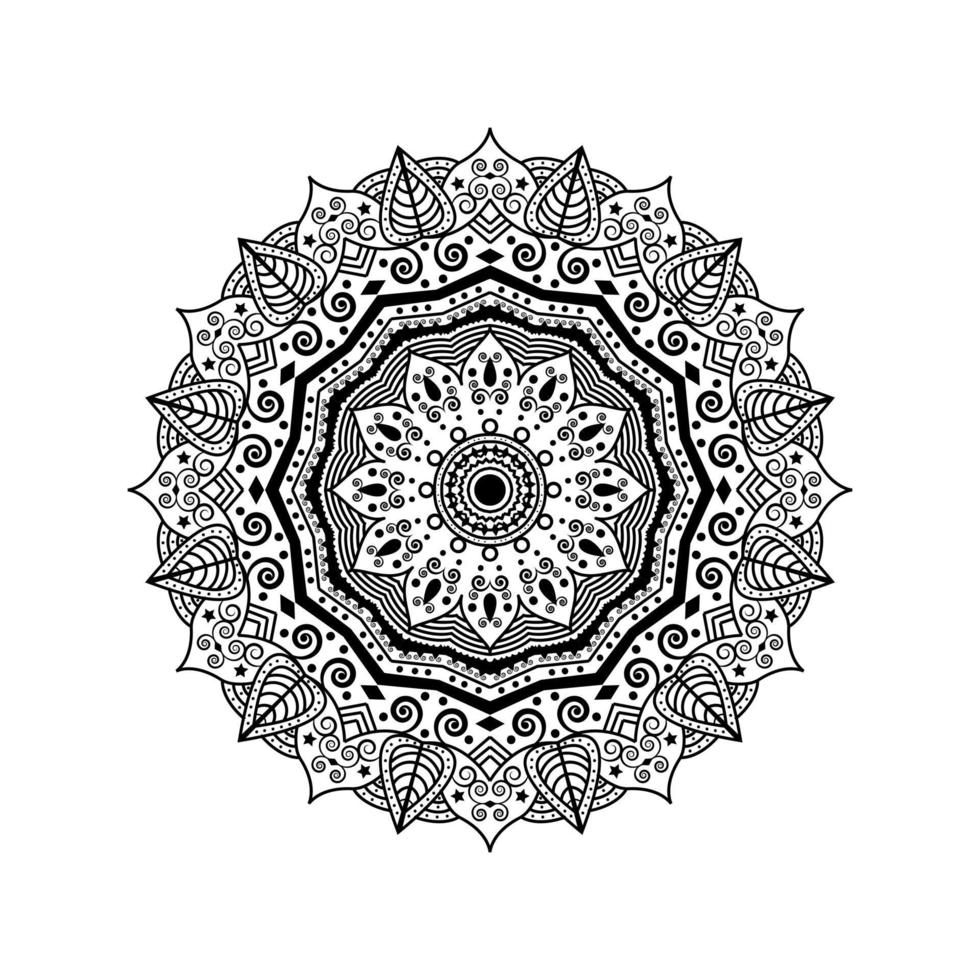 Vector mandala design. Abstract pattern isolated on white background. Illustration for cards, coloring pages in illustration