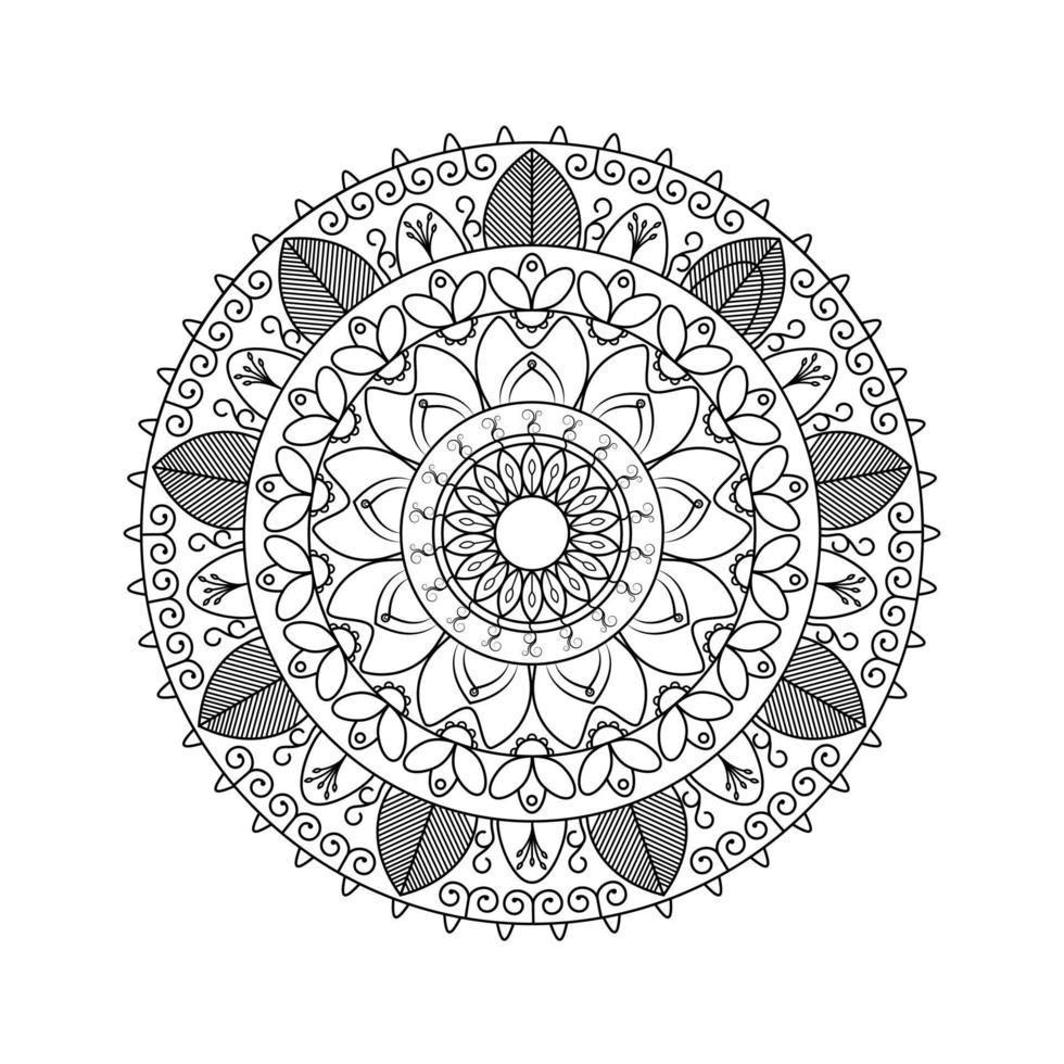 Flower Mandala. Vintage decorative elements. Oriental pattern, vector illustration. Islam, Arabic, Indian, moroccan,spain, turkish, pakistan, chinese, mystic, ottoman motifs, black outlines on isolate