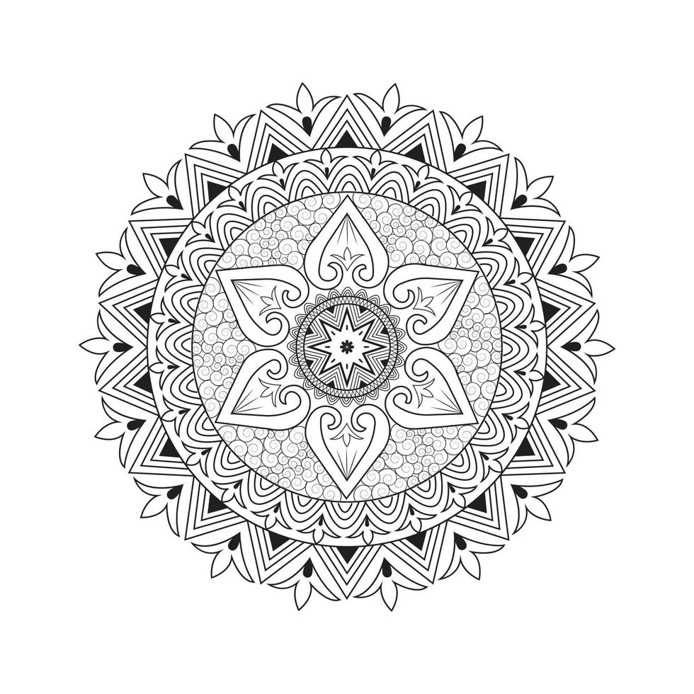 patrón floral redondo ornamental. adorno colorido con mandala de elementos vintage. ornamento de círculo oriental étnico vectorial. vector de elemento floral abstracto negro en la ilustración