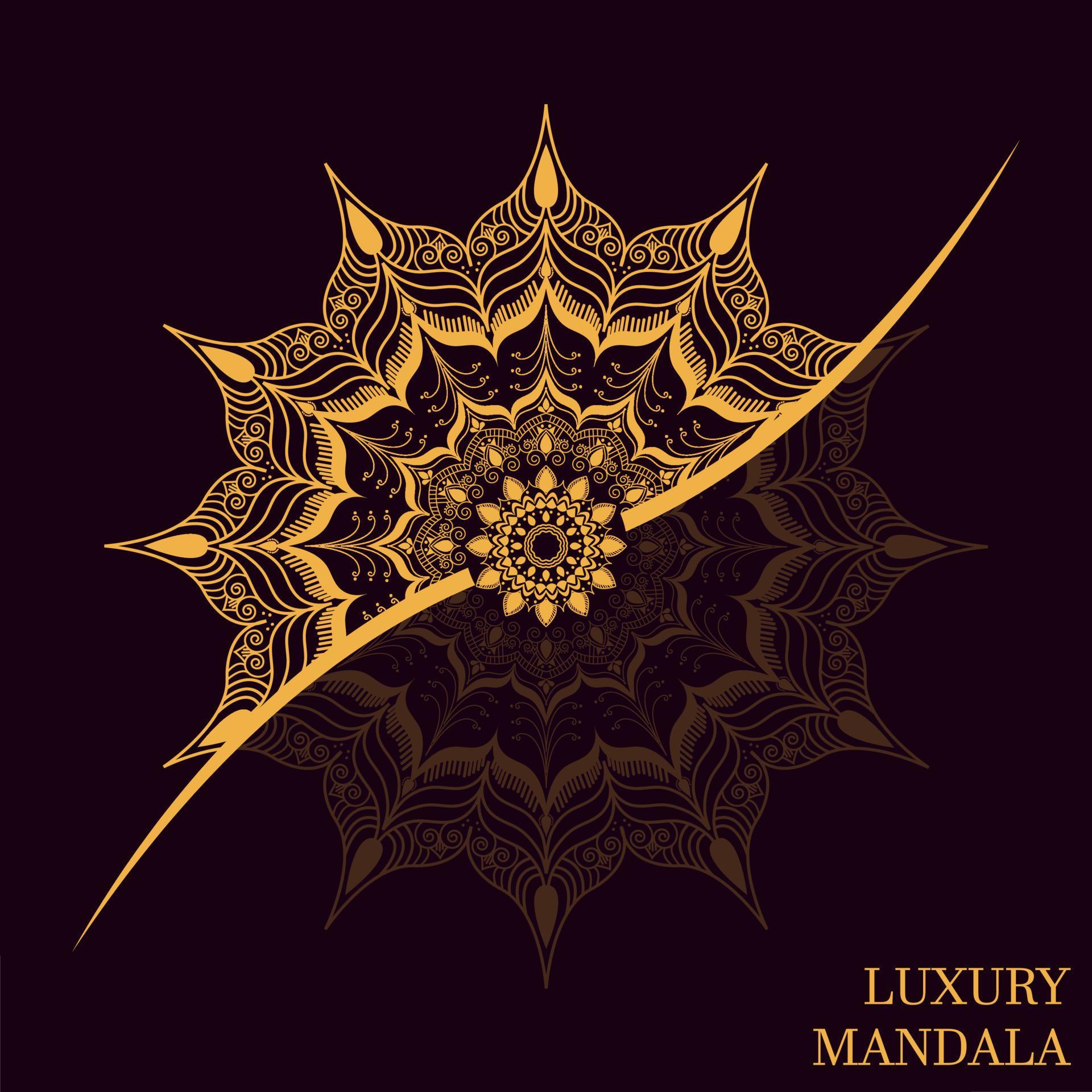 luxury ornamental mandala design background in gold color. ornament