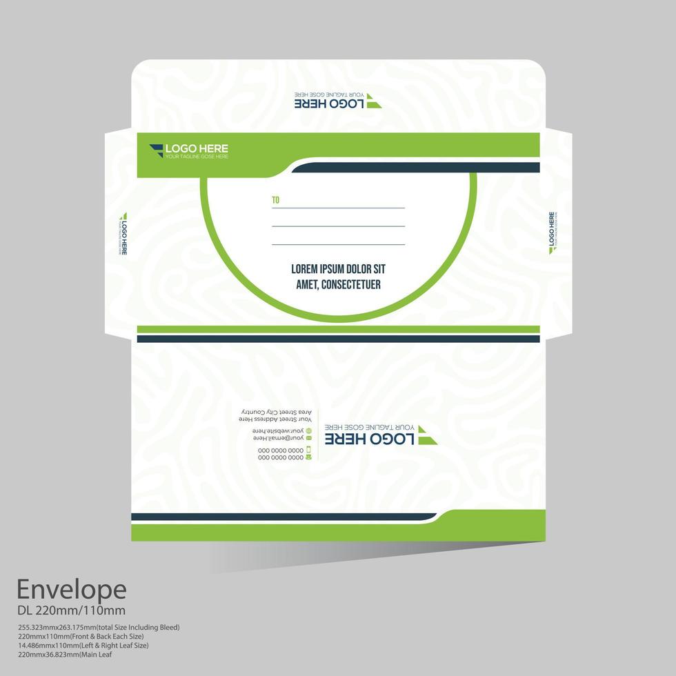 red colored vector DL Envelope design
