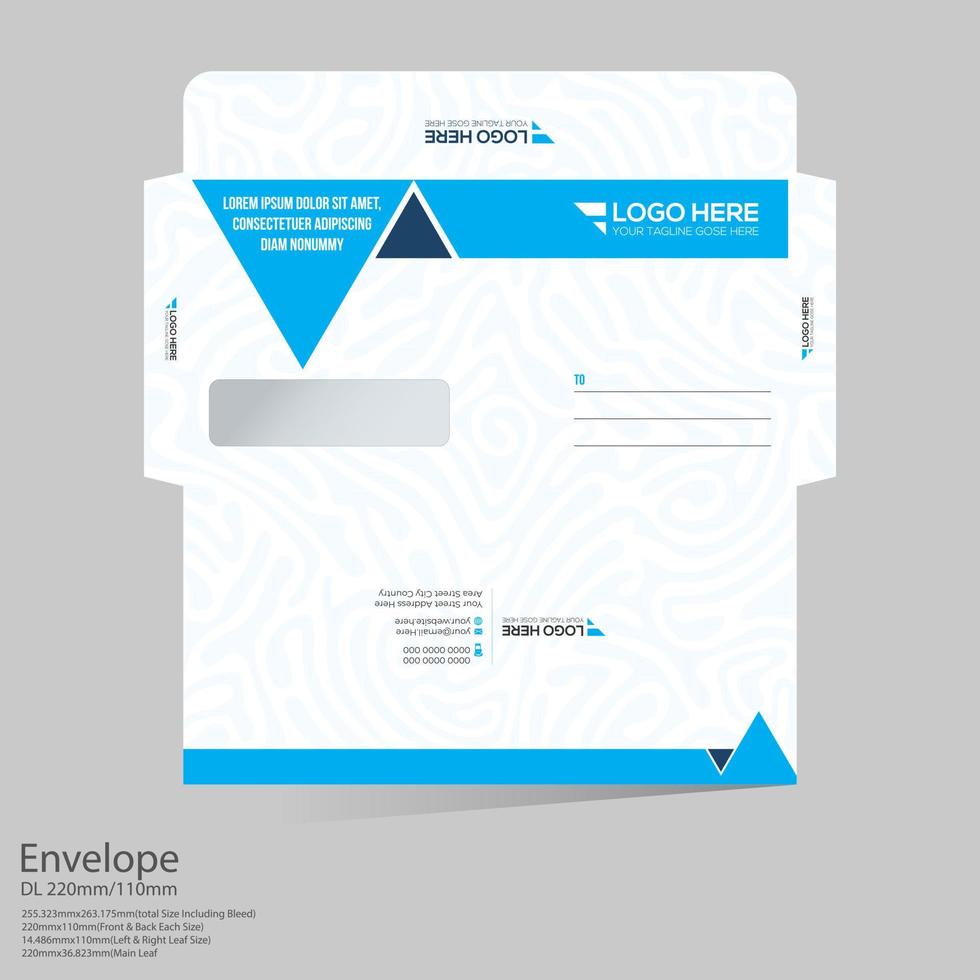 cyan colored vector DL Envelope design