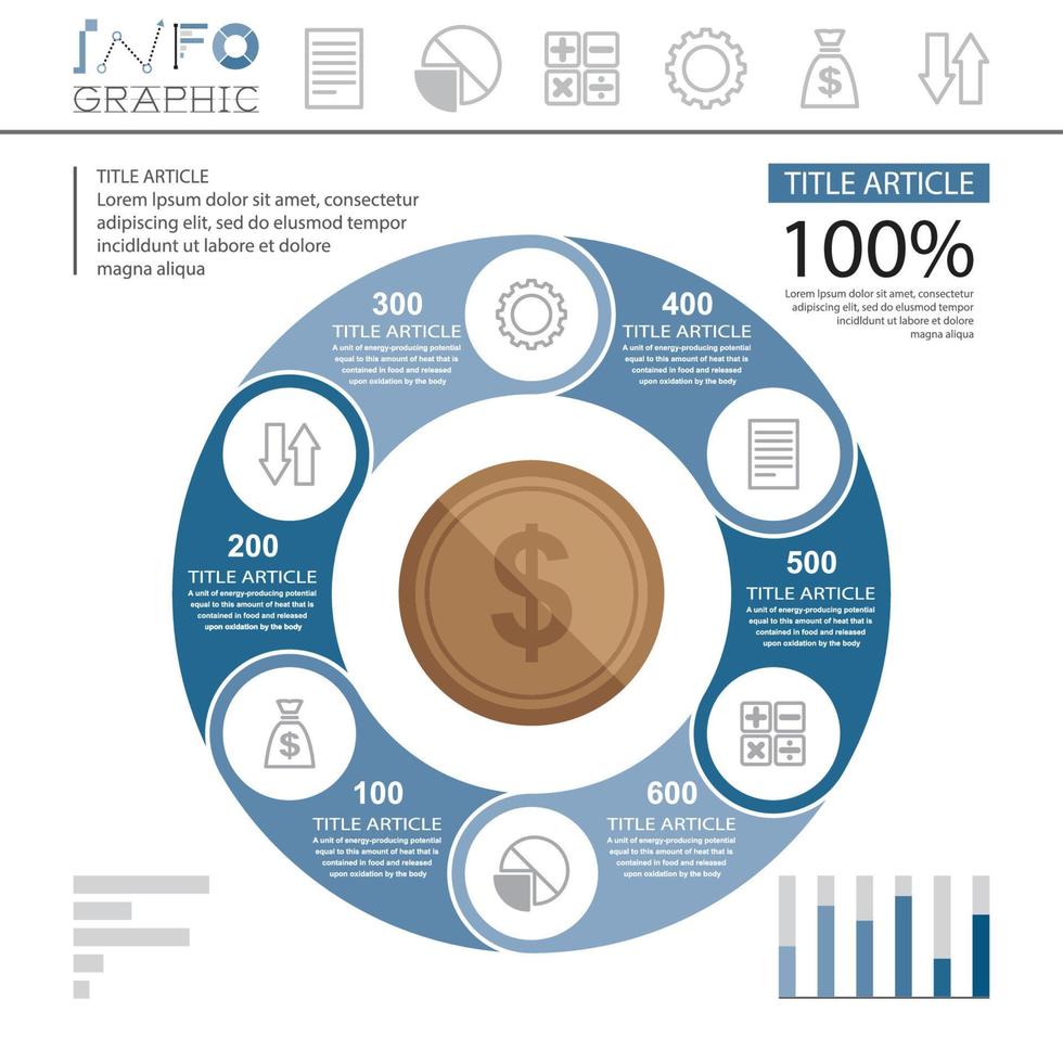 círculo infográfico que muestra información financiera vector