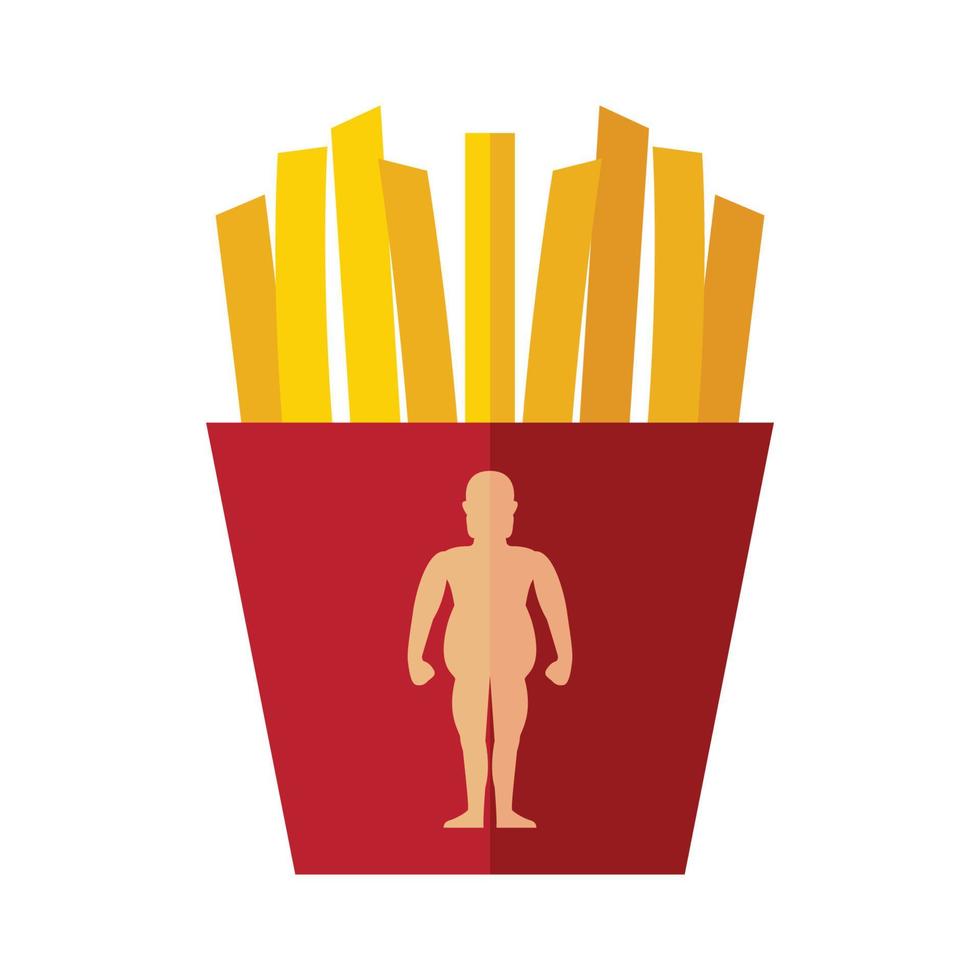 French fries and excess calories vector