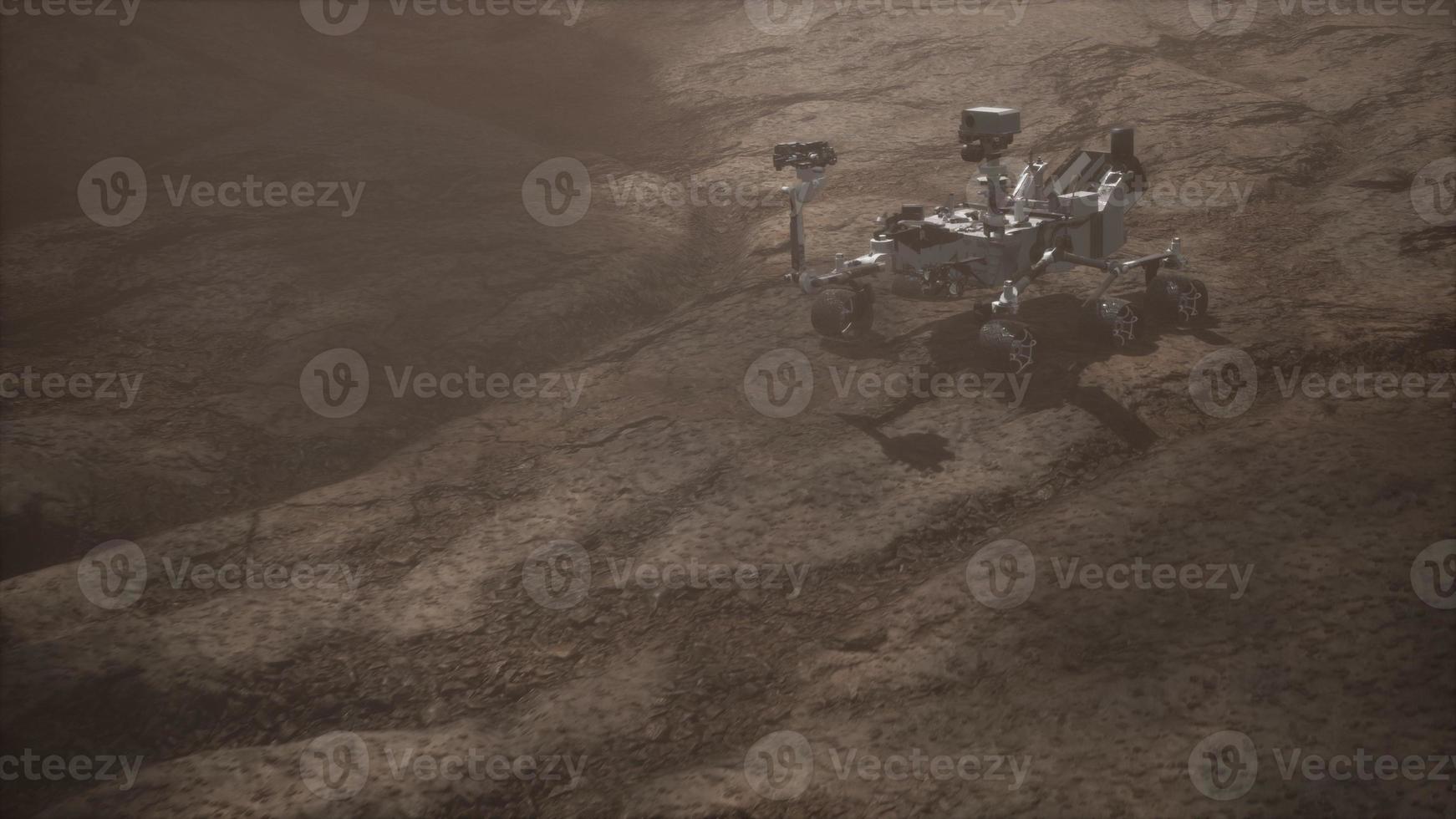 Curiosity Mars Rover exploring the surface of red planet photo