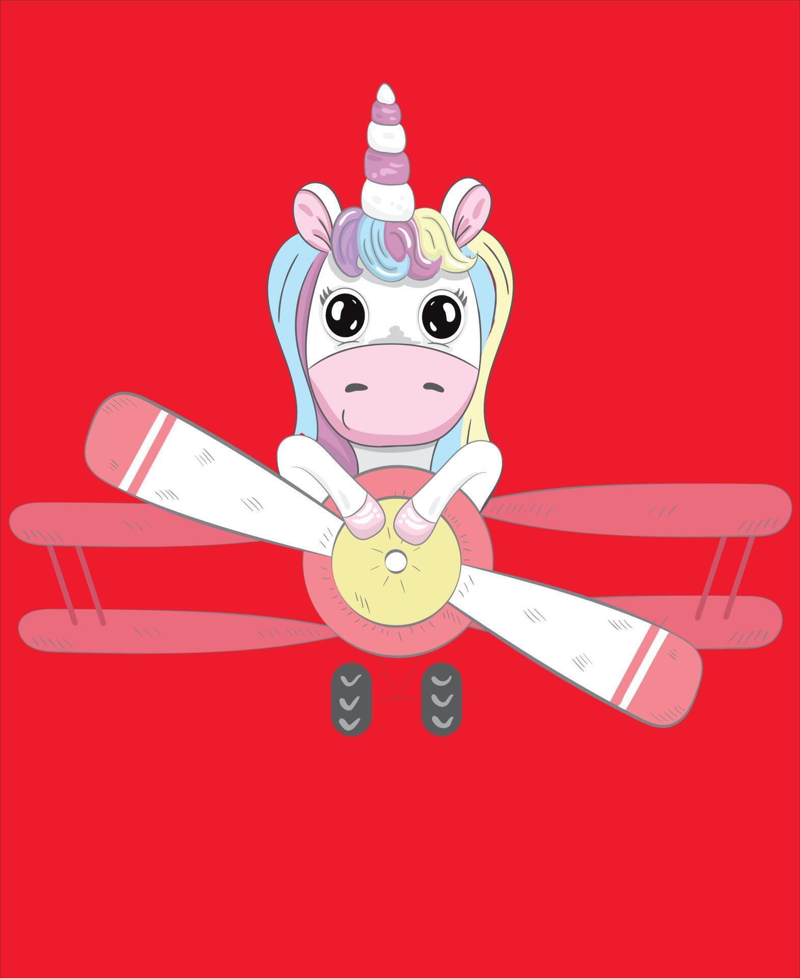 baby unicorn plane 5853619 Vector Art at Vecteezy