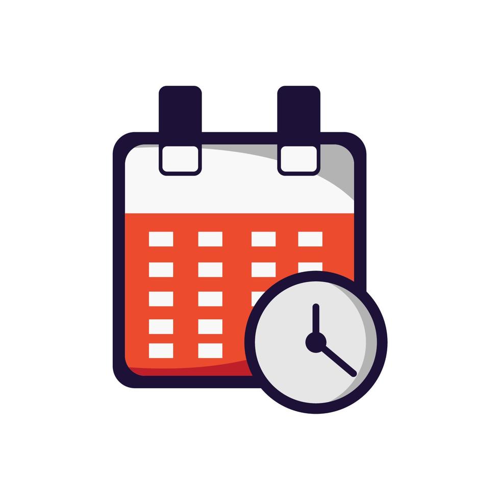 calendar and clock illustration, eps 10 vector file