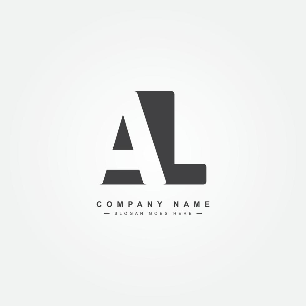 Initial Letter AL Logo - Minimal Alphabet Logo vector