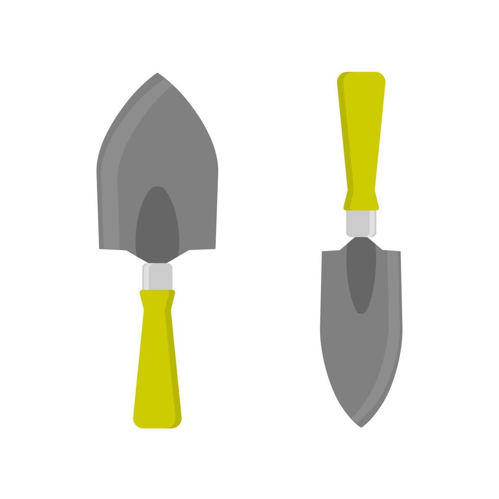 Colorful garden trowels. Gardening tools in flat style. vector
