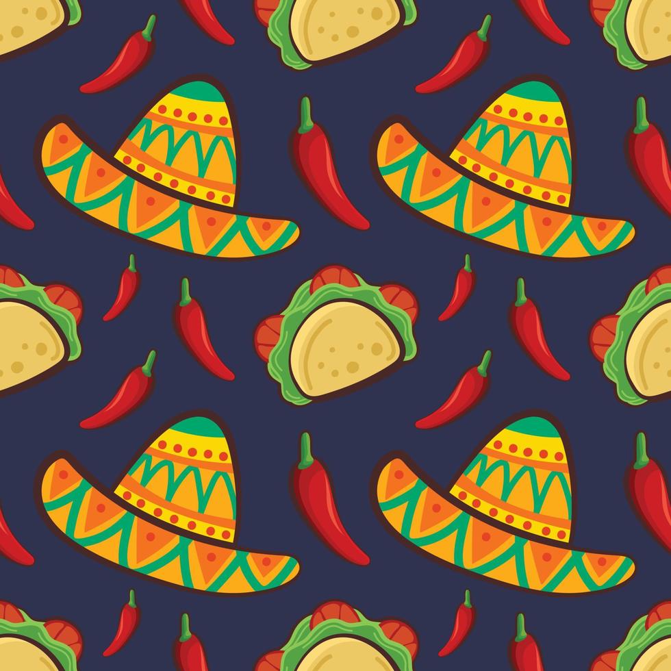 cinco de mayo coloridos iconos sin costuras vector