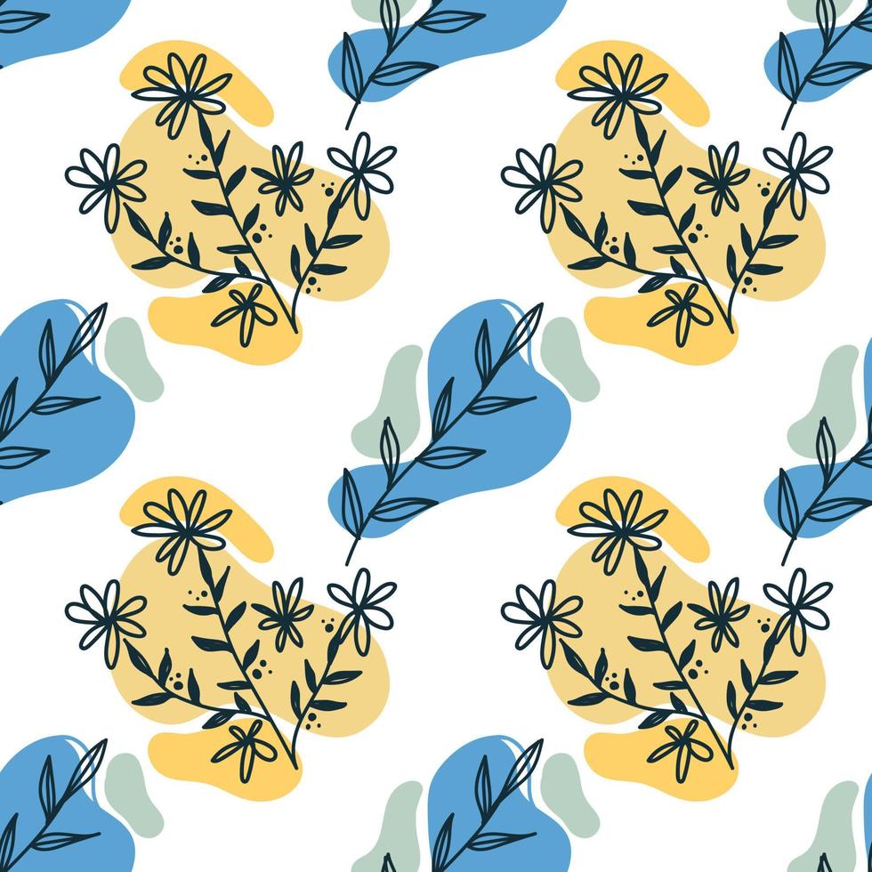 florals seamless doodle art pattern vector
