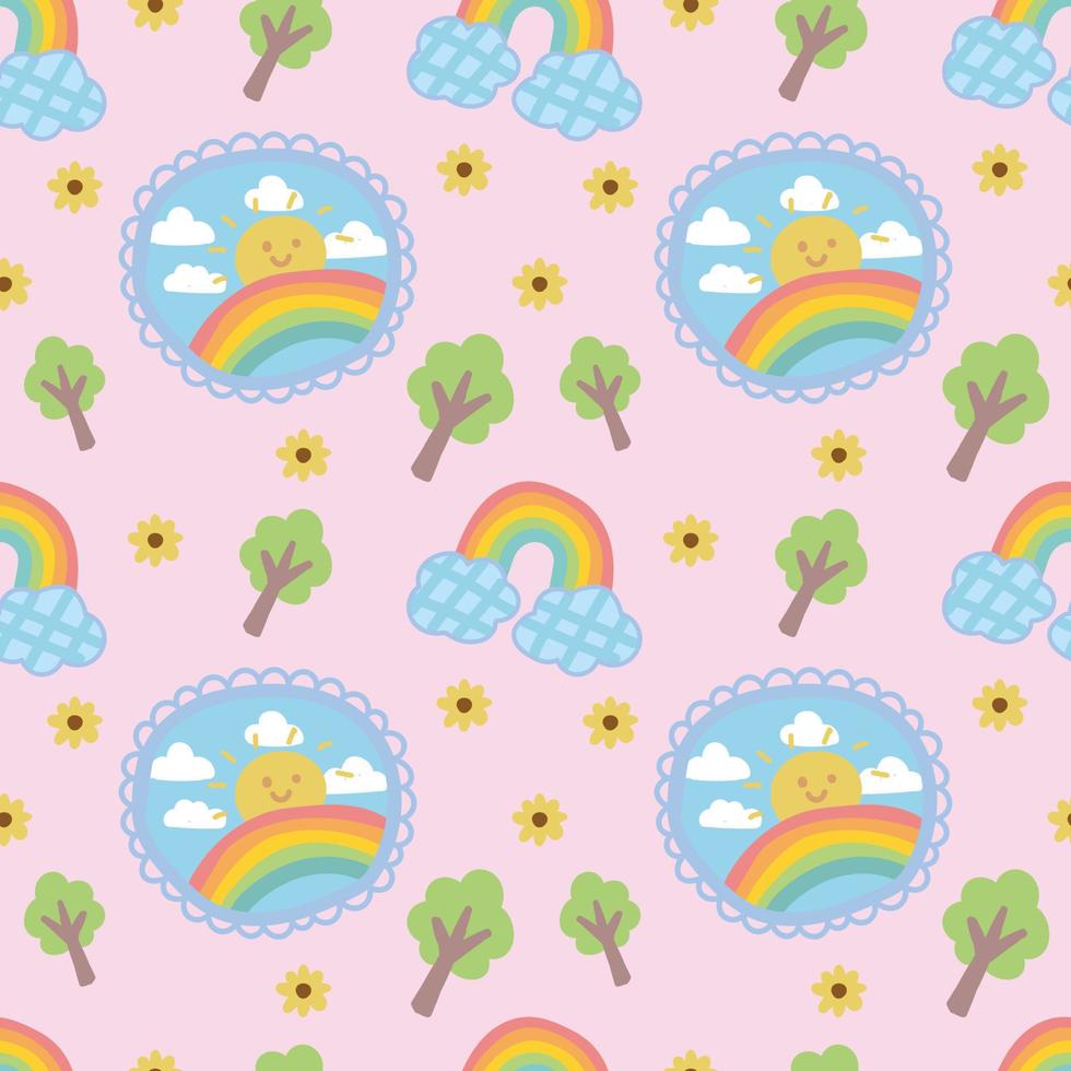 cute things seamless colorful wallpaper design vector