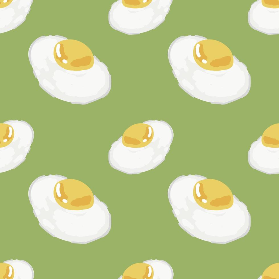 fried eggs and cute things seamless design vector