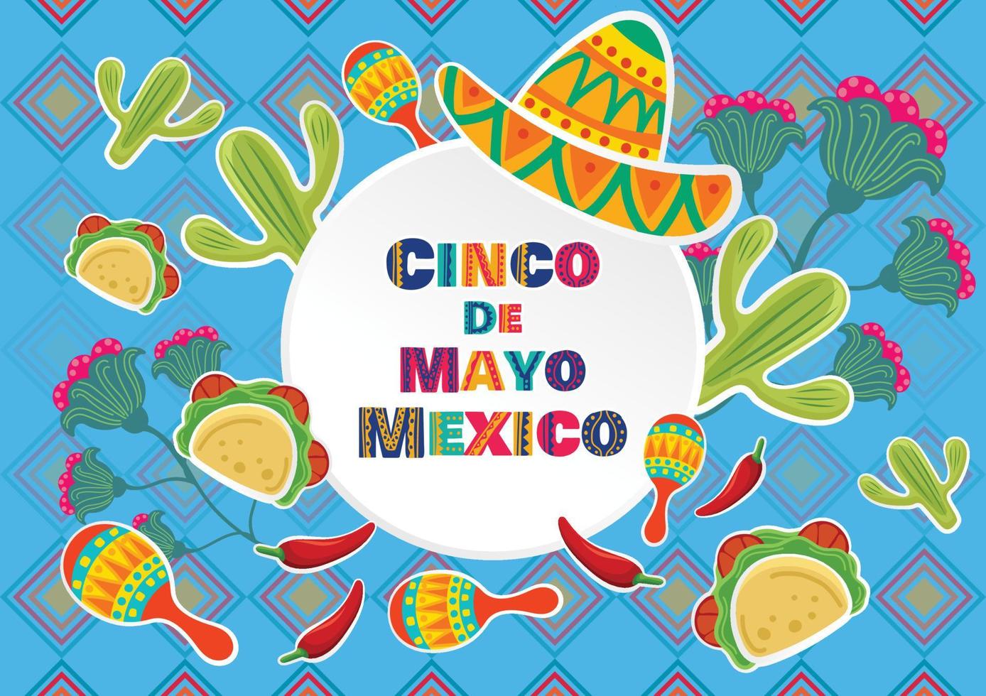 colorful cinco de mayo background vector