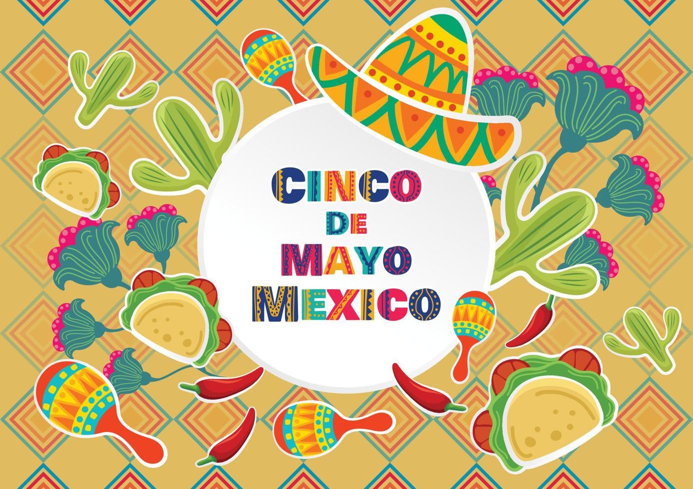 cinco de mayo art background vector