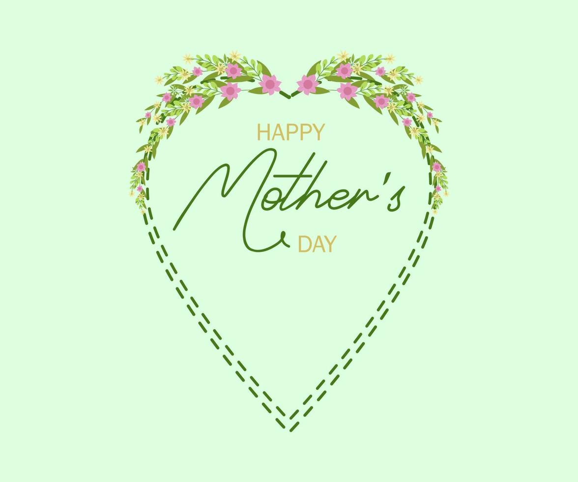 flower frame love sign illustration, great for mother's day gift card design vector