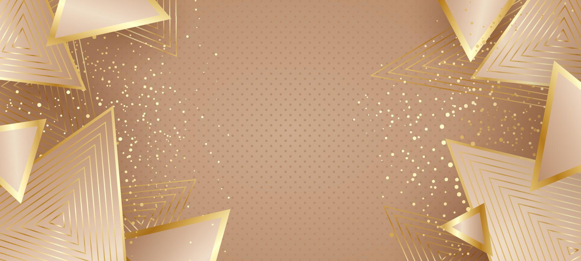 Luxury Beige and Gold with Triangle Background vector