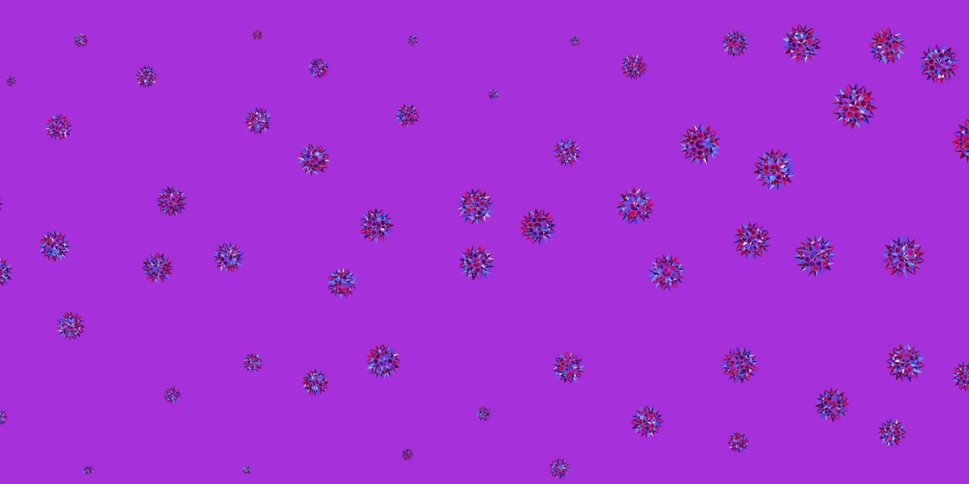 Light Blue, Red vector doodle pattern with flowers.