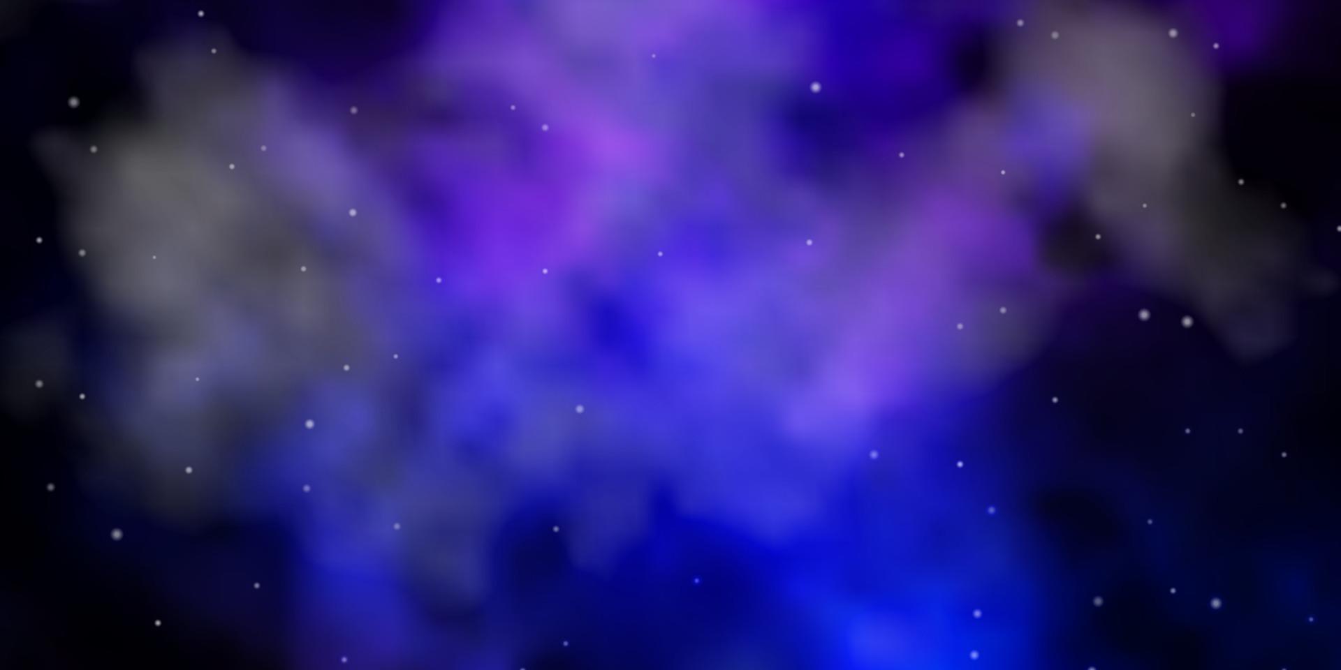 Dark Pink, Blue vector background with colorful stars.