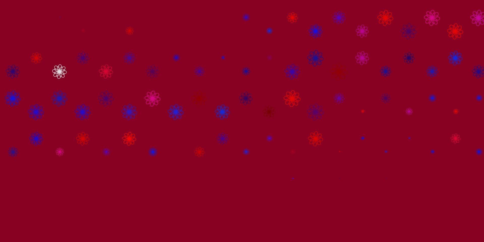 textura de vector azul claro, rojo con líneas torcidas.