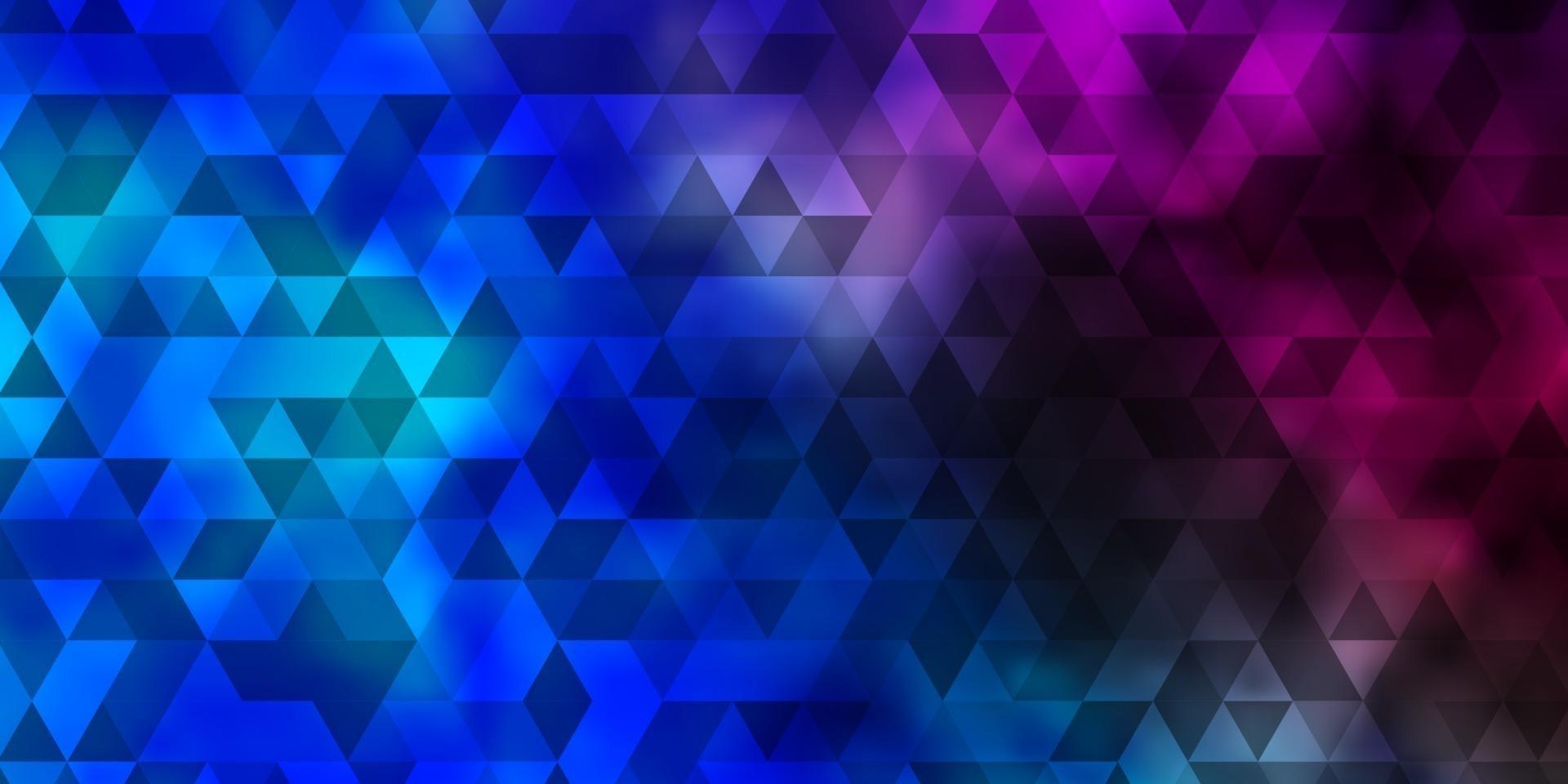 Dark Pink, Blue vector background with triangles.