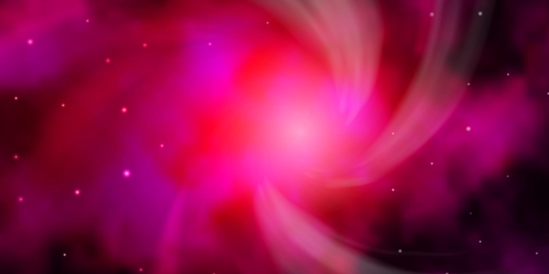 Fondo de vector rosa oscuro con estrellas de colores.