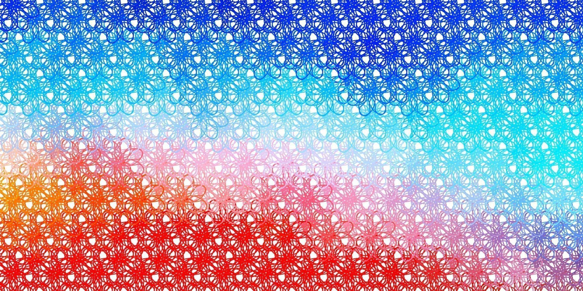 Light Blue, Red vector background with curves.