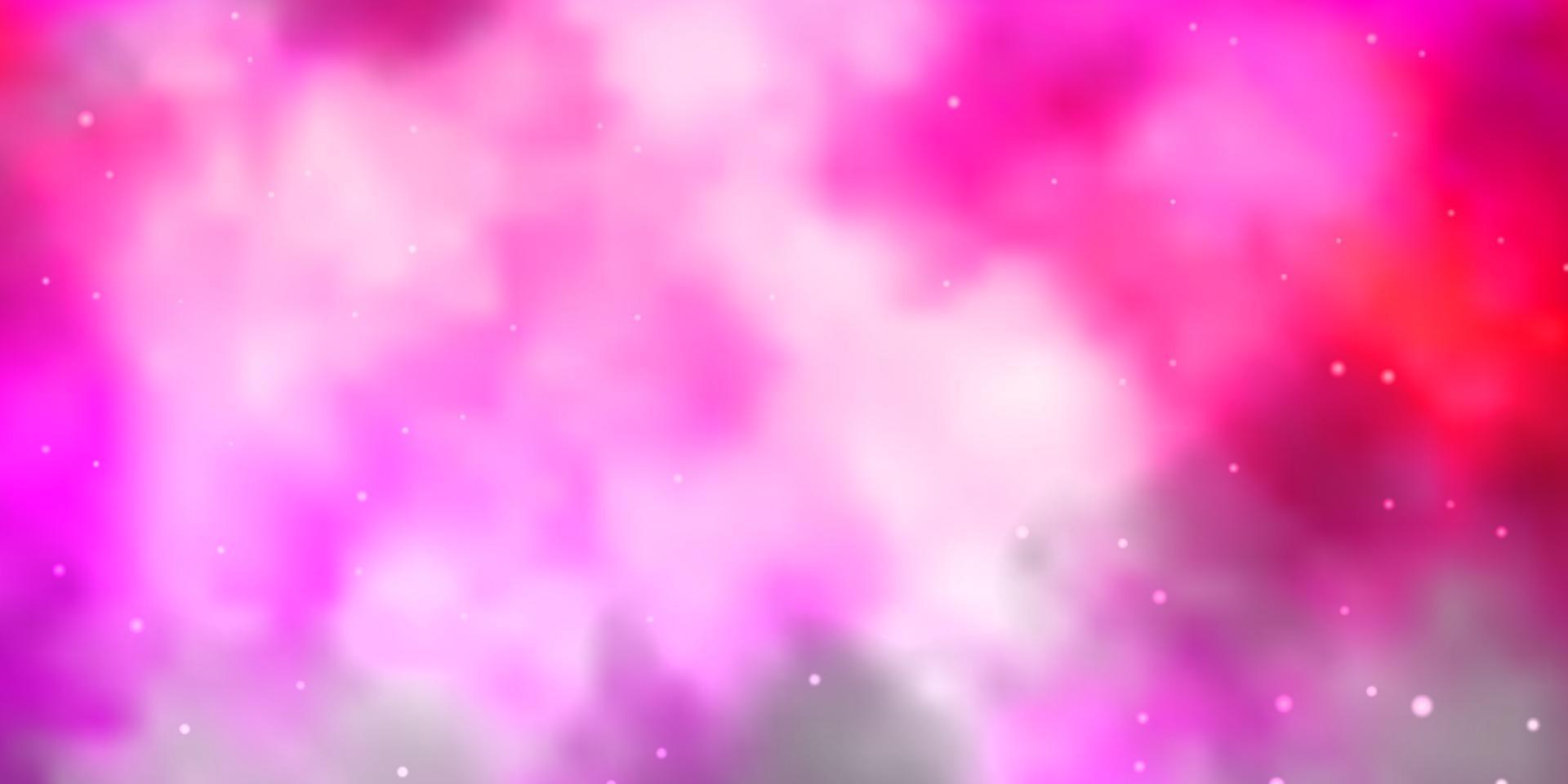 Fondo de vector rosa claro con estrellas de colores.