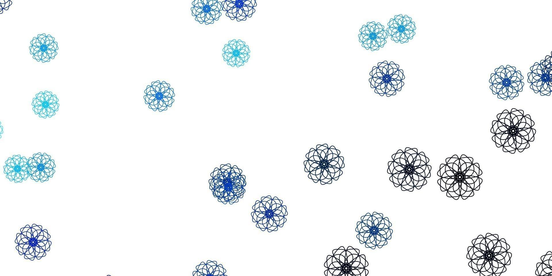 Light BLUE vector natural artwork with flowers.
