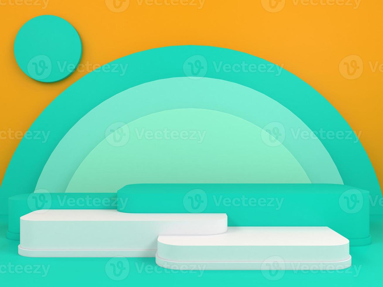 Minimal geometric podium background for product presentation 3d rendering illustration photo